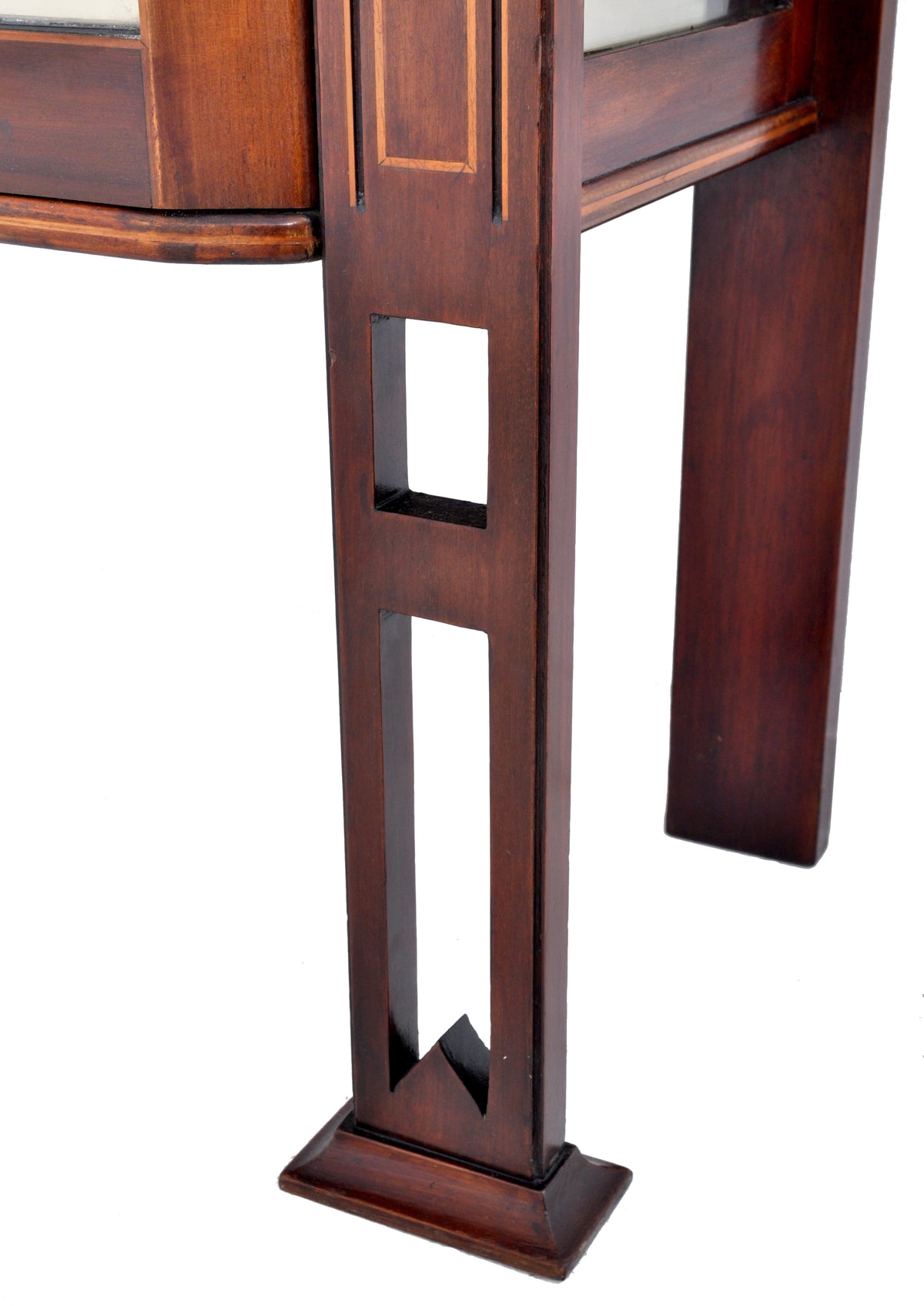 Antique Art Nouveau Inlaid Mahogany China Cabinet by Shapland & Petter for Liberty of London, Circa 1900