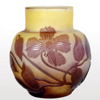 French Emile Gallé Art Nouveau Cameo Glass Vase, Circa 1905