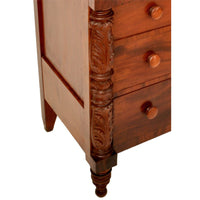 Antique American Federal Classical Period Mahogany Butler's Secretary Dresser, NY, circa 1830