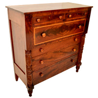 Antique American Federal Classical Period Mahogany Butler's Secretary Dresser, NY, circa 1830