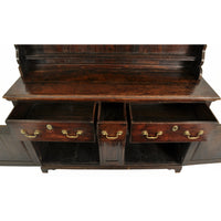 Antique 18th Century Georgian Yorkshire Oak & Elm Dresser / Cupboard / Pot Rack, circa 1780