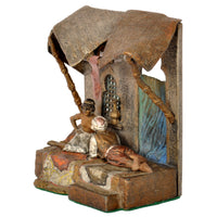 Antique Cold-Painted Austrian Bronze Arab Orientalist Figural Statue Lamp, circa 1920
