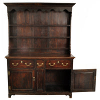 Antique 18th Century Georgian Yorkshire Oak & Elm Dresser / Cupboard / Pot Rack, circa 1780