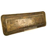 Large Antique Islamic Mamluk Revival Inlaid Silver Calligraphy Copper Tray Circa 1880