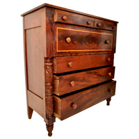 Antique American Federal Classical Period Mahogany Butler's Secretary Dresser, NY, circa 1830