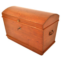 Antique German Painted Pine Immigrant Dome Top Blanket Chest / Trunk / Box, circa 1850