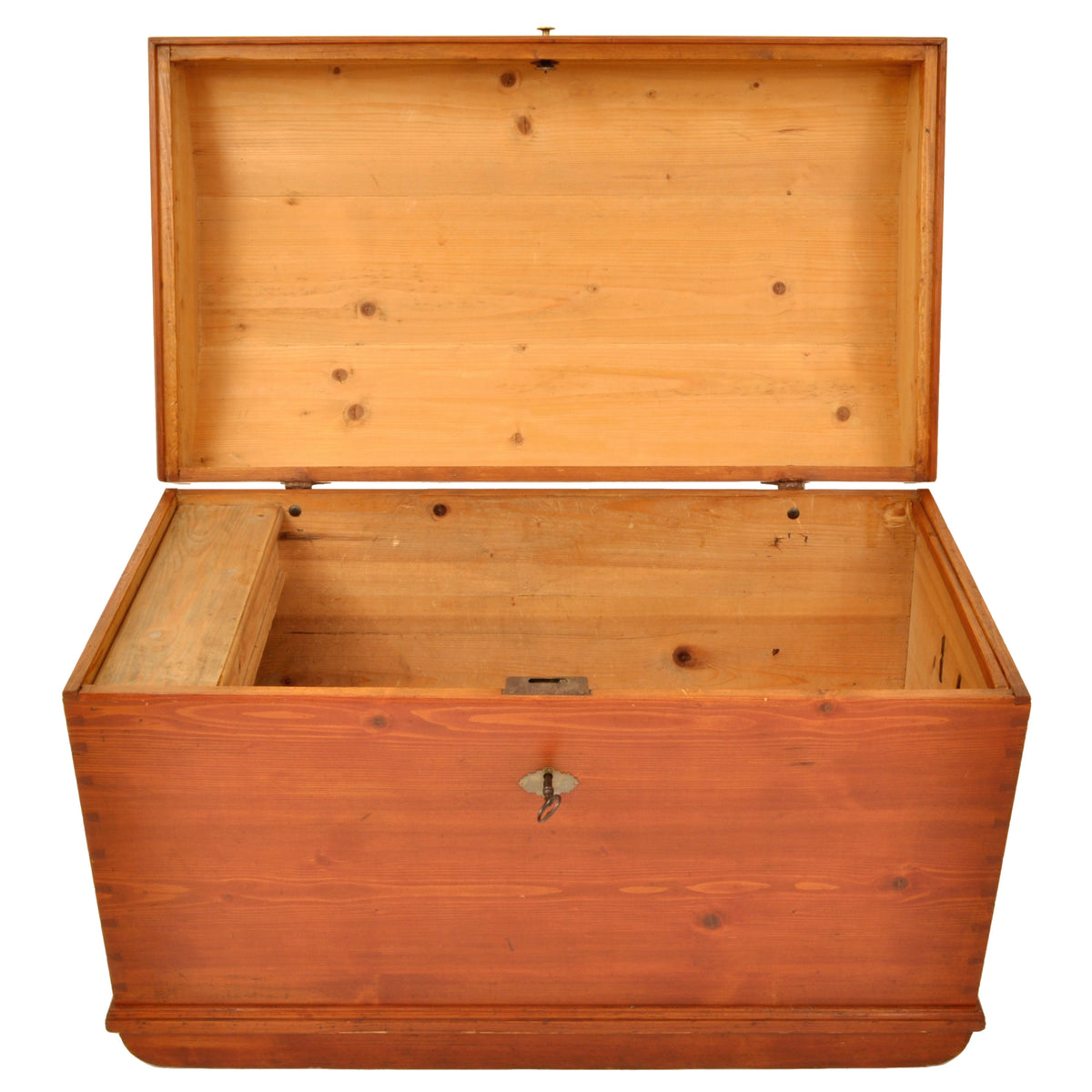 Antique German Painted Pine Immigrant Dome Top Blanket Chest / Trunk / Box, circa 1850