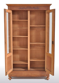 Antique French Louis Philippe Walnut Bookcase / Cabinet / Vitrine, Circa 1850