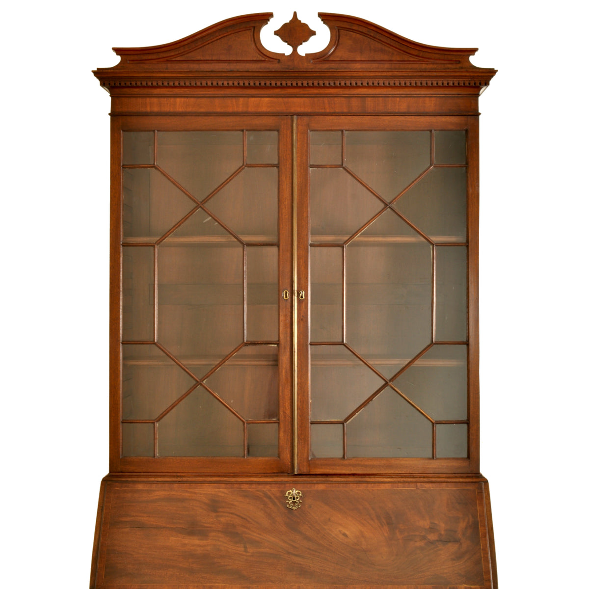 Antique Georgian Regency Mahogany Bookcase Secretary John Ashton Northampton 1820