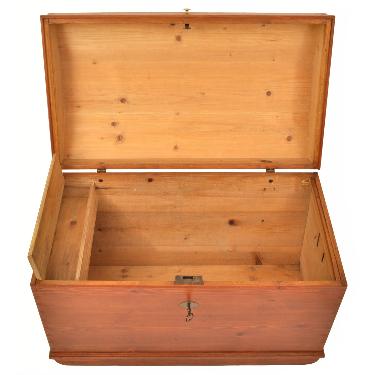 Antique German Painted Pine Immigrant Dome Top Blanket Chest / Trunk / Box, circa 1850