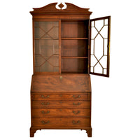 Antique Georgian Regency Mahogany Bookcase Secretary John Ashton Northampton 1820
