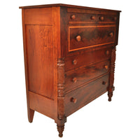Antique American Federal Classical Period Mahogany Butler's Secretary Dresser, NY, circa 1830