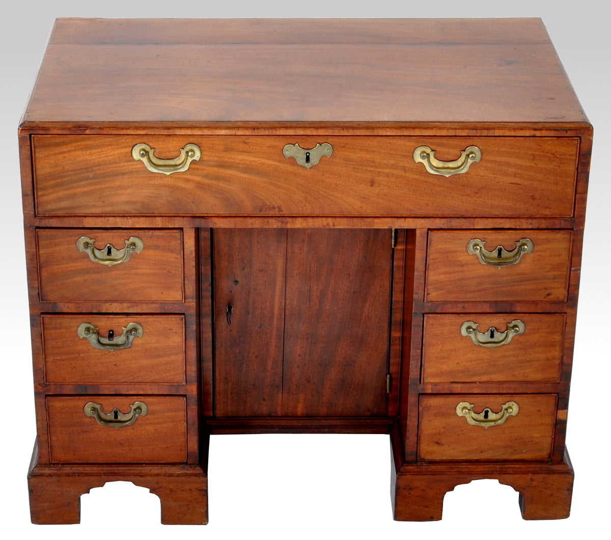 Antique George III Mahogany Kneehole Desk, Circa 1780