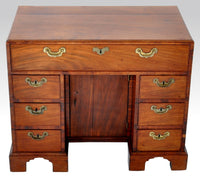 Antique George III Mahogany Kneehole Desk, Circa 1780