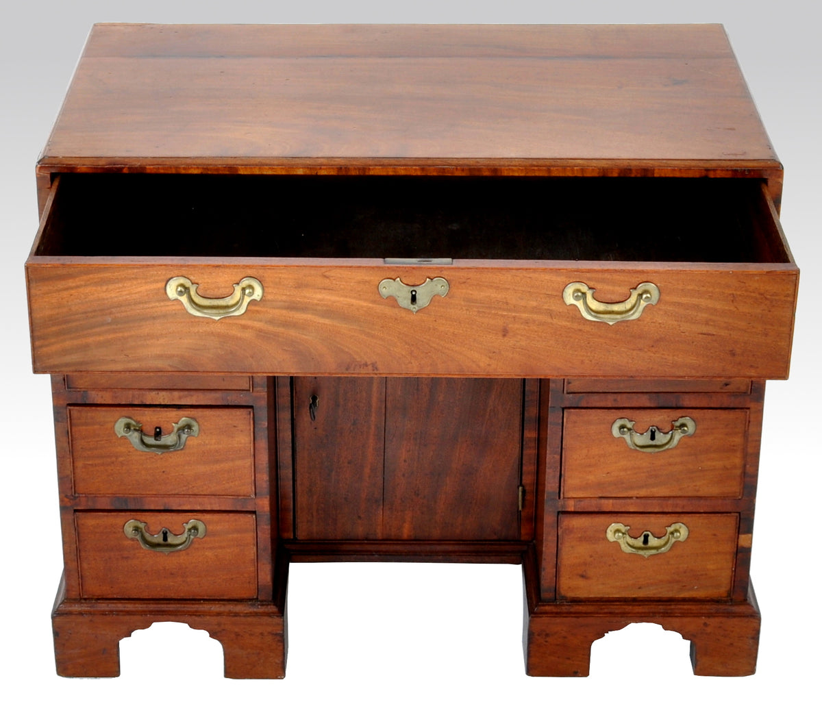 Antique George III Mahogany Kneehole Desk, Circa 1780