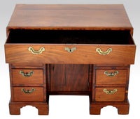 Antique George III Mahogany Kneehole Desk, Circa 1780