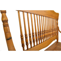 Antique American Windsor Maple Spindle Back Colonial Deacon's Bench / Loveseat, circa 1880