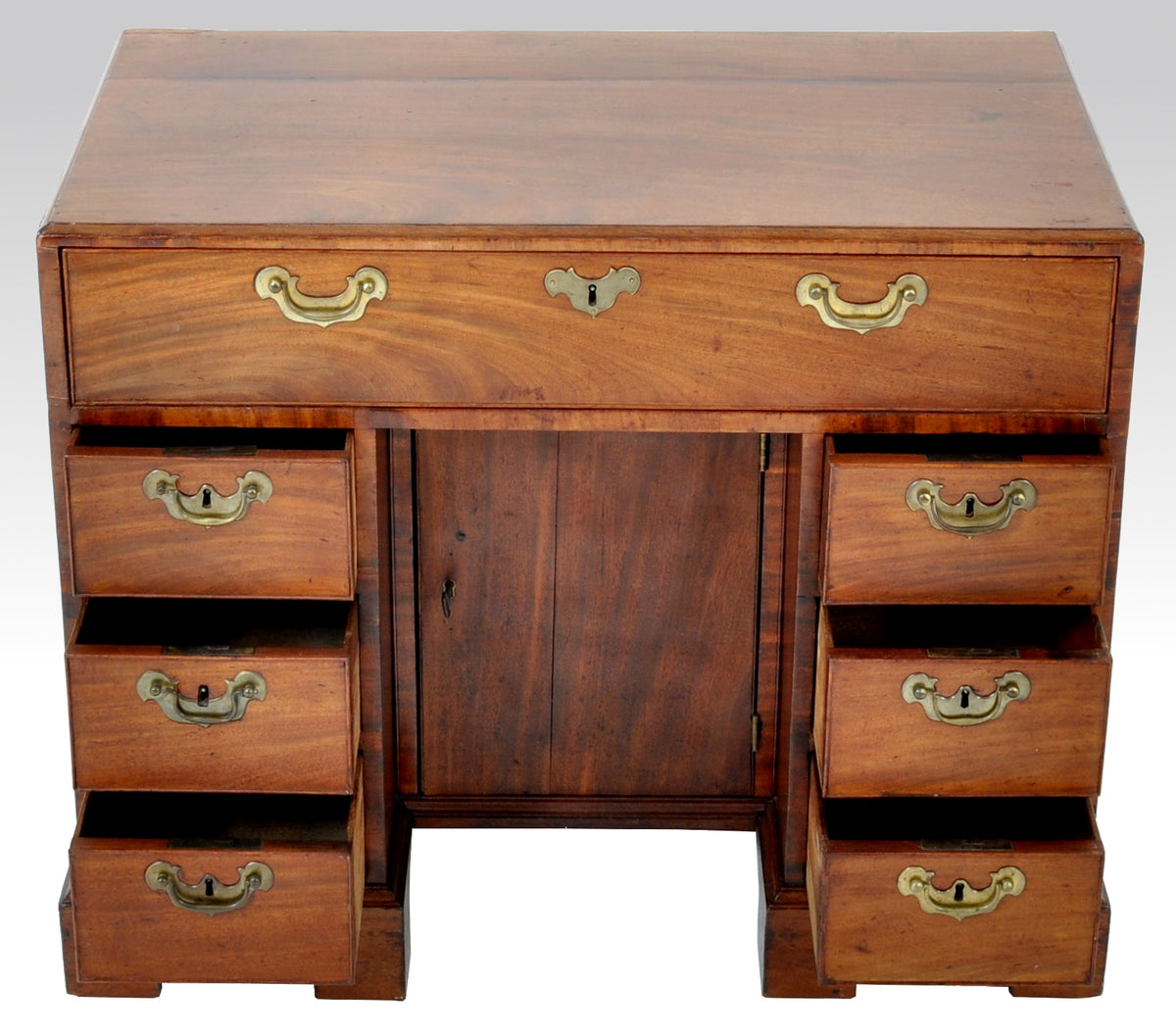 Antique George III Mahogany Kneehole Desk, Circa 1780