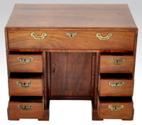 Antique George III Mahogany Kneehole Desk, Circa 1780