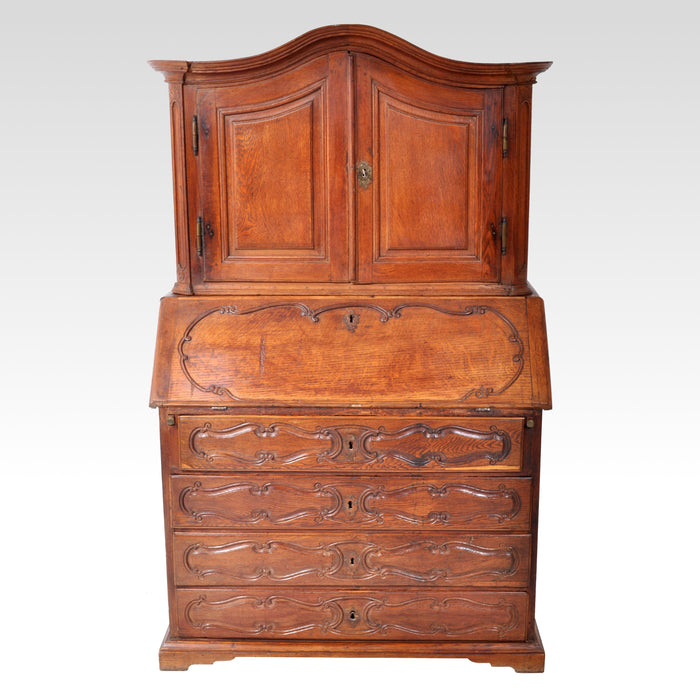 Antique French Provincial Oak Secretary/Bureau Bookcase, Circa 1770
