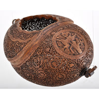 Antique Islamic Qajar Muslim Arab Persian Dervish Sufi Brass Kashkul Begging Bowl, Circa 1800