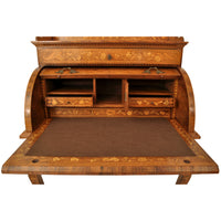 Antique Early 19th Century Dutch Walnut Marquetry Cylinder Desk / Bureau, circa 1820