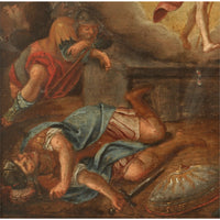 Antique 16th Century Northern Renaissance Old Master Oil Panel Religious Scene, Circa 1590