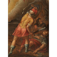 Antique 16th Century Northern Renaissance Old Master Oil Panel Religious Scene, Circa 1590