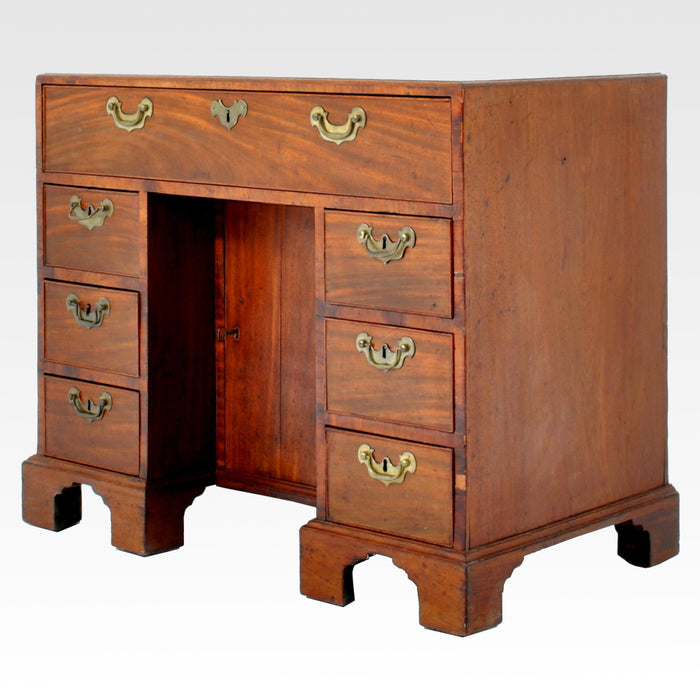 Antique George III Mahogany Kneehole Desk, Circa 1780