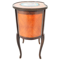 Antique French Kidney Shaped Inlaid Side Table / Cabinet / Chest with Sevres Plaque, circa 1890