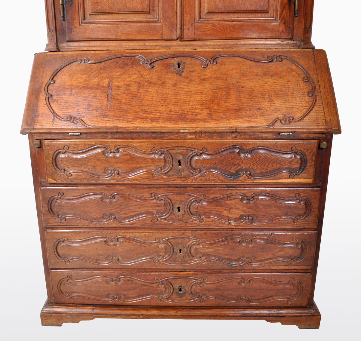 Antique French Provincial Oak Secretary/Bureau Bookcase, Circa 1770