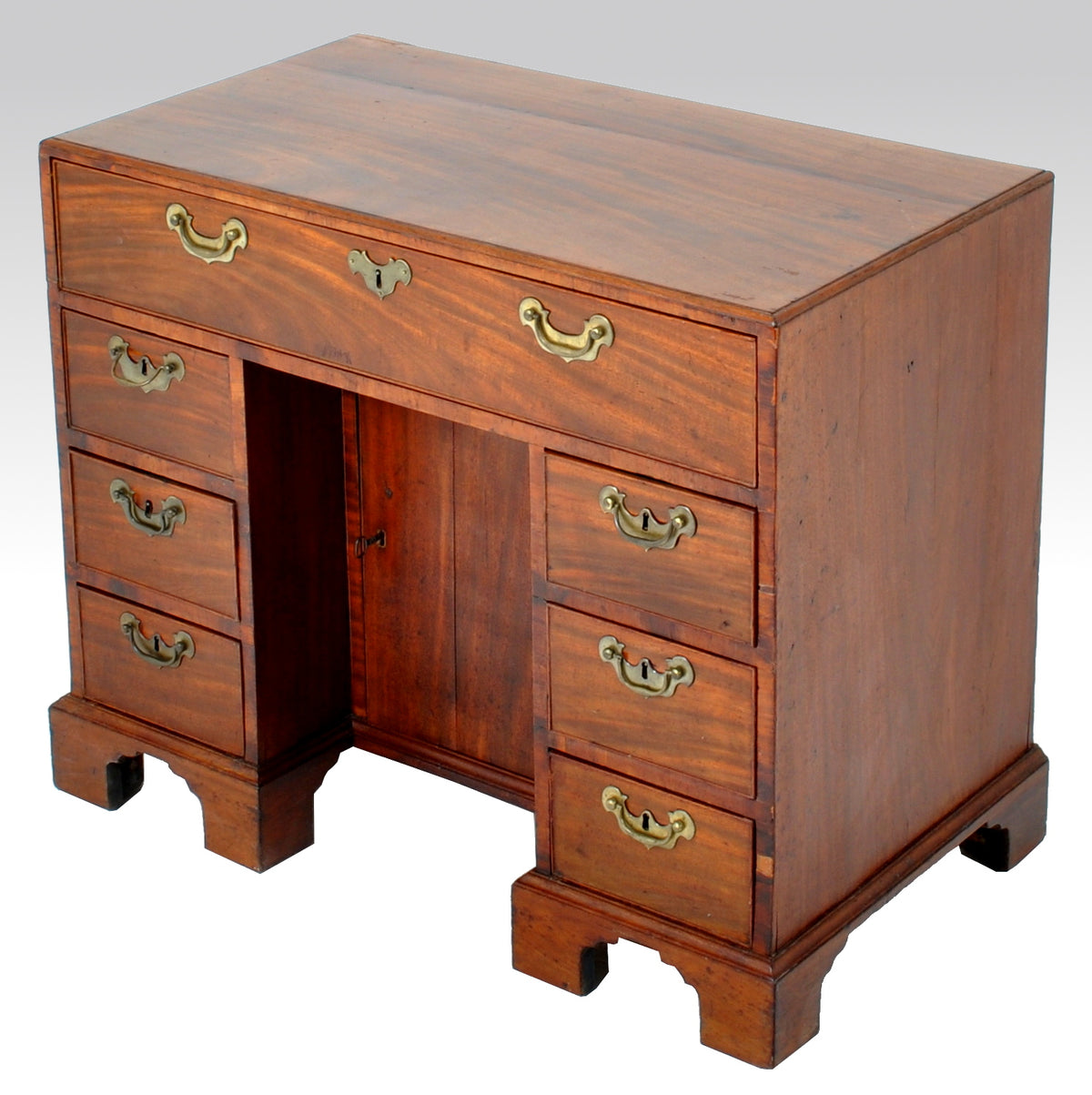 Antique George III Mahogany Kneehole Desk, Circa 1780