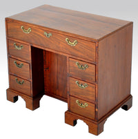 Antique George III Mahogany Kneehole Desk, Circa 1780