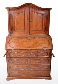 Antique French Provincial Oak Secretary/Bureau Bookcase, Circa 1770