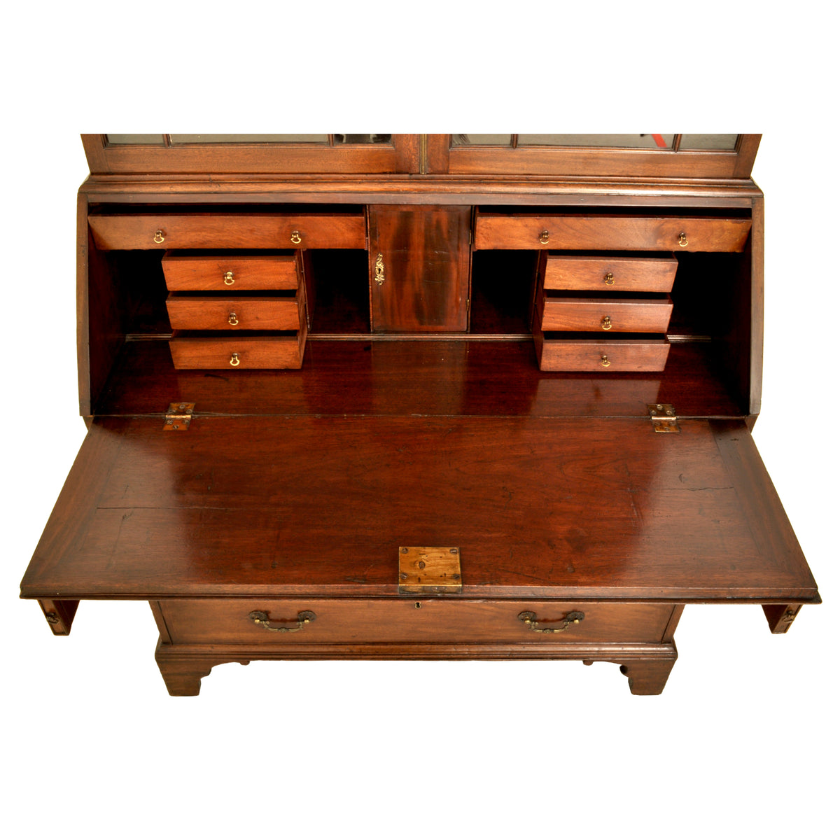 Antique Georgian Regency Mahogany Bookcase Secretary John Ashton Northampton 1820