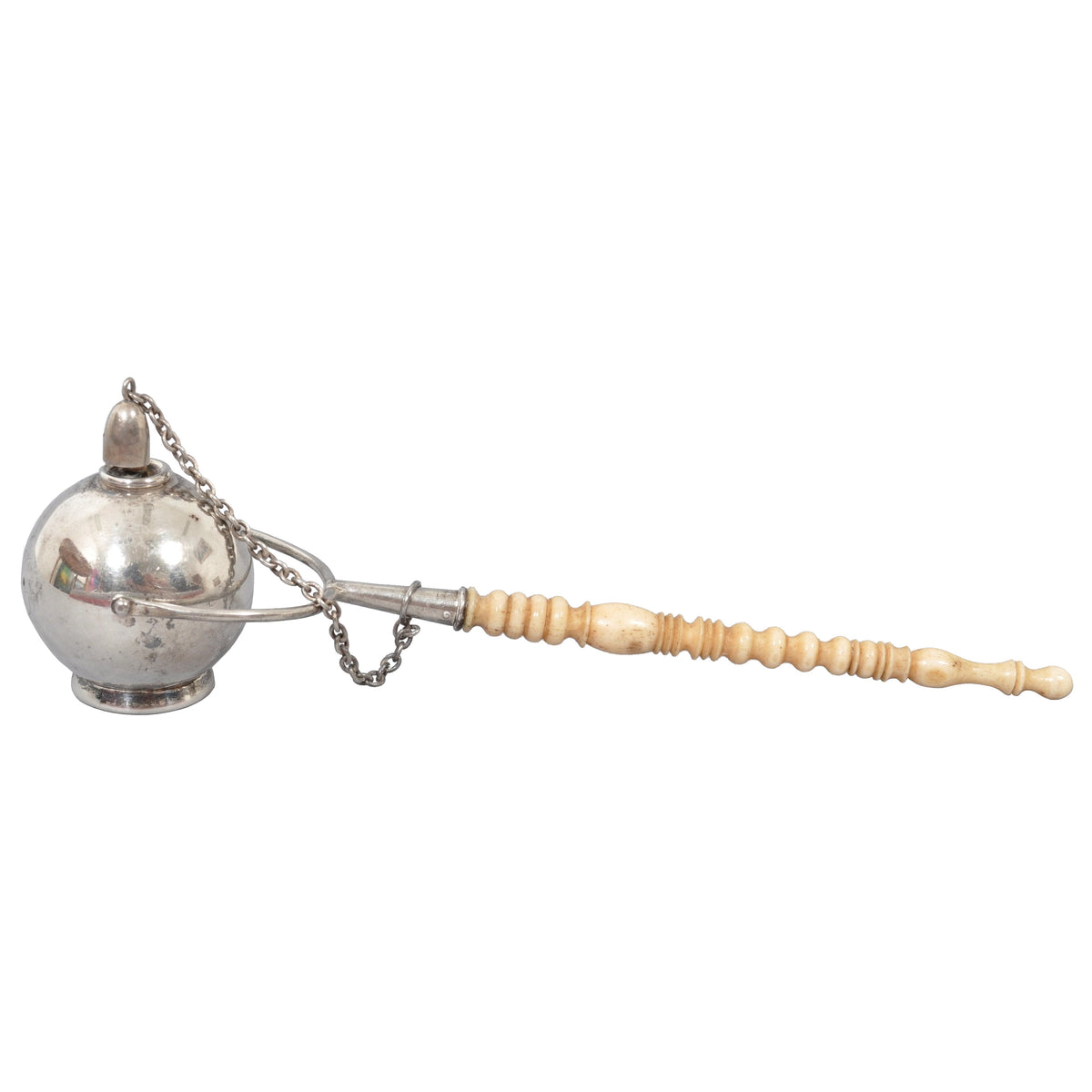 Antique Victorian American Sterling Silver and Ivory Table Cigar Lighter by Frank M. Whiting Company, Circa 1890