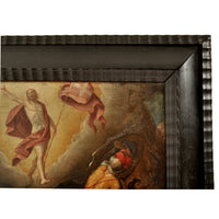 Antique 16th Century Northern Renaissance Old Master Oil Panel Religious Scene, Circa 1590
