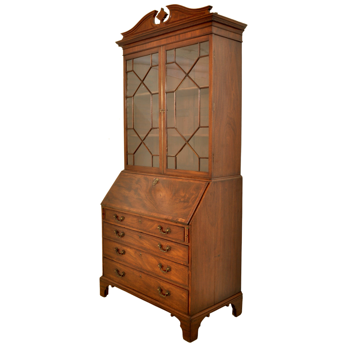 Antique Georgian Regency Mahogany Bookcase Secretary John Ashton Northampton 1820
