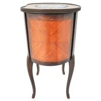 Antique French Kidney Shaped Inlaid Side Table / Cabinet / Chest with Sevres Plaque, circa 1890