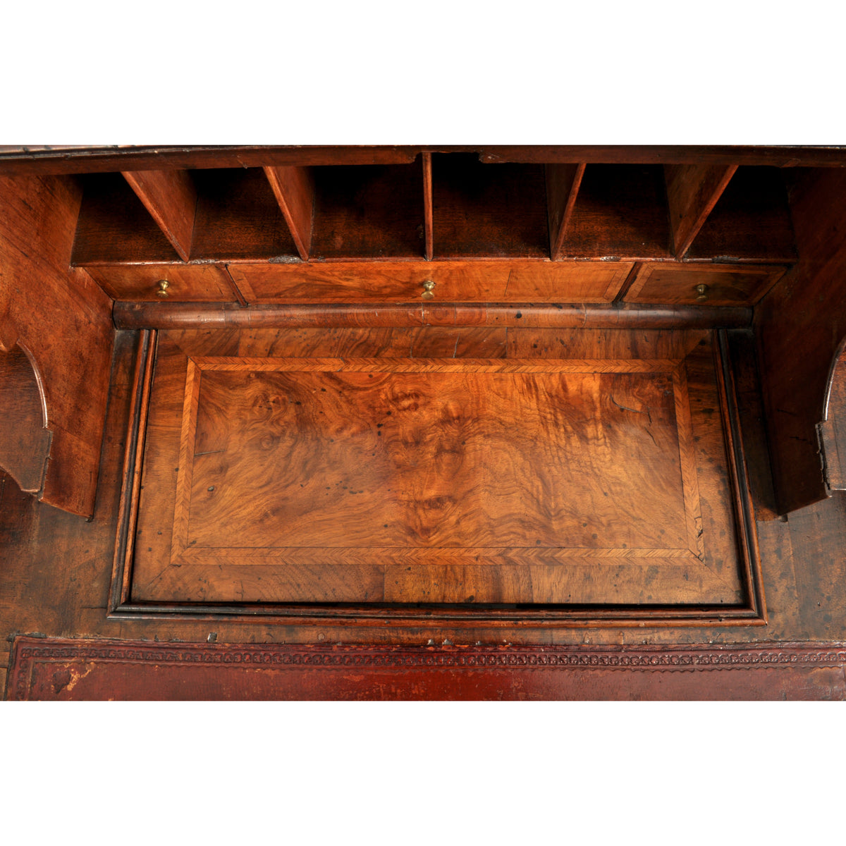 Antique Queen Anne Period Double Dome Burl Walnut Bureau / Bookcase / Secretary, circa 1710