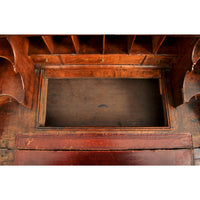 Antique Queen Anne Period Double Dome Burl Walnut Bureau / Bookcase / Secretary, circa 1710