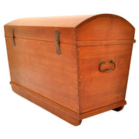 Antique German Painted Pine Immigrant Dome Top Blanket Chest / Trunk / Box, circa 1850