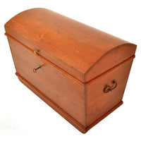 Antique German Painted Pine Immigrant Dome Top Blanket Chest / Trunk / Box, circa 1850