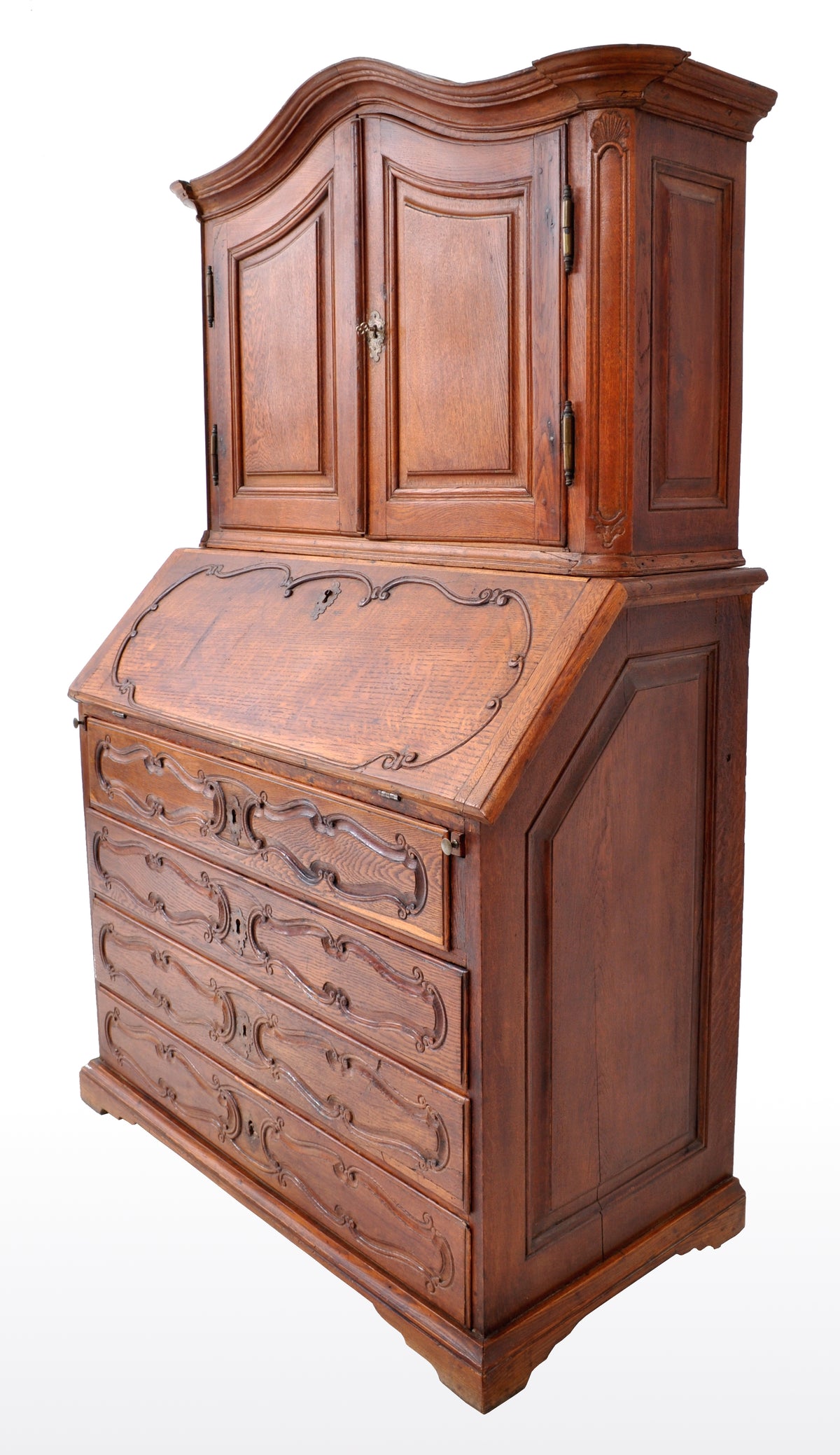 Antique French Provincial Oak Secretary/Bureau Bookcase, Circa 1770