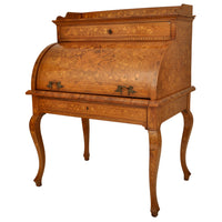 Antique Early 19th Century Dutch Walnut Marquetry Cylinder Desk / Bureau, circa 1820