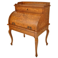 Antique Early 19th Century Dutch Walnut Marquetry Cylinder Desk / Bureau, circa 1820