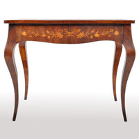 Antique Louis XV French Inlaid Marquetry Bombe Writing Table / Desk / Bureau, circa 1880