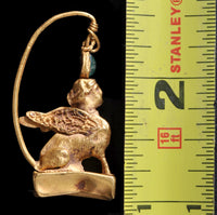 Pair of Ancient Greek Gold Sphinx Earrings, Helenistic Period, circa 3rd-2nd Century BCE