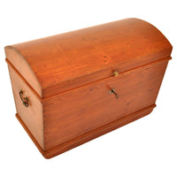Antique German Painted Pine Immigrant Dome Top Blanket Chest / Trunk / Box, circa 1850
