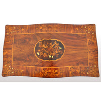 Antique Louis XV French Inlaid Marquetry Bombe Writing Table / Desk / Bureau, circa 1880